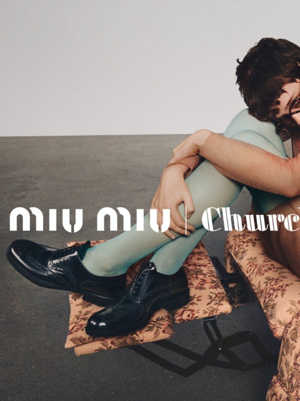 Miu Miu x Church's Almond-Toe Lace-Up Shoes